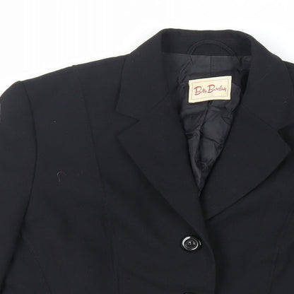 Betty Barclay Womens Black Jacket Blazer Size 8 Button - Vintage