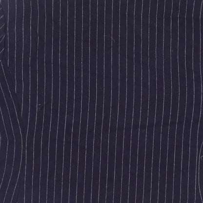 H&M Womens Blue Striped Jacket Blazer Size 8 - Open