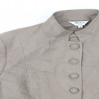 M&Co Womens Beige Jacket Size 18 Button - Suede Effect