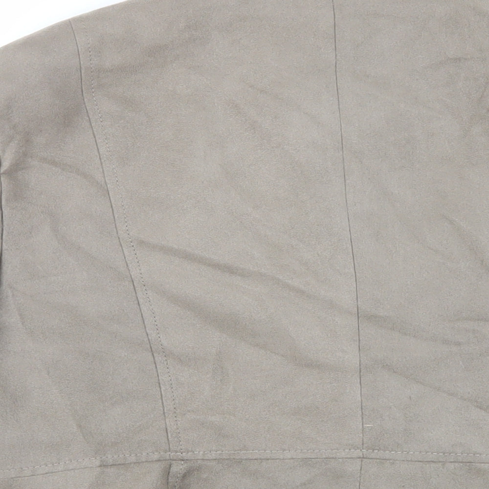 M&Co Womens Beige Jacket Size 18 Button - Suede Effect