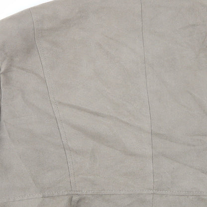 M&Co Womens Beige Jacket Size 18 Button - Suede Effect