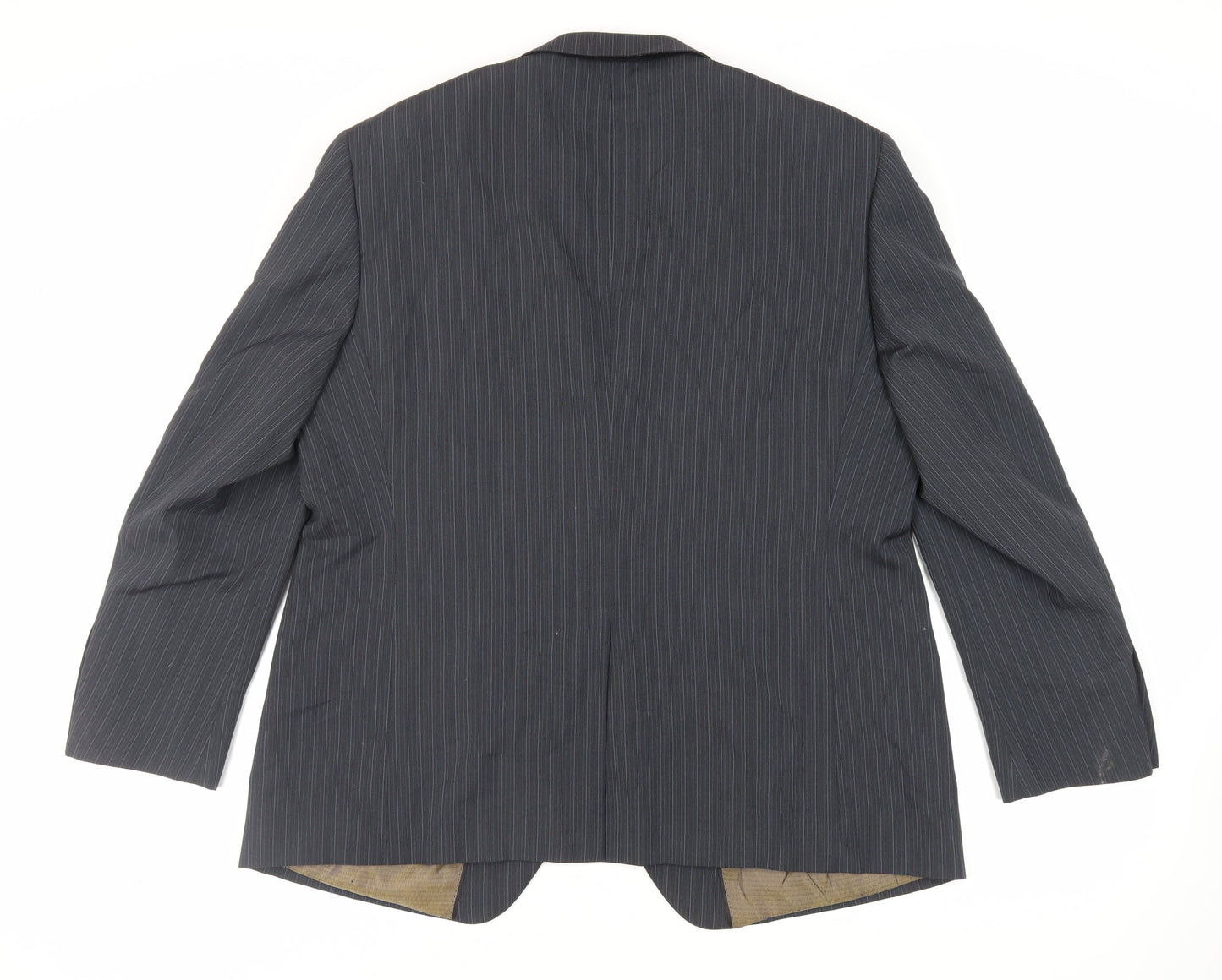 Autograph Mens Grey Striped Polyester Jacket Suit Jacket Size 46 Regular