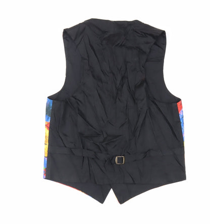 Willson Mens Multicoloured Geometric Jacket Waistcoat Size S Button