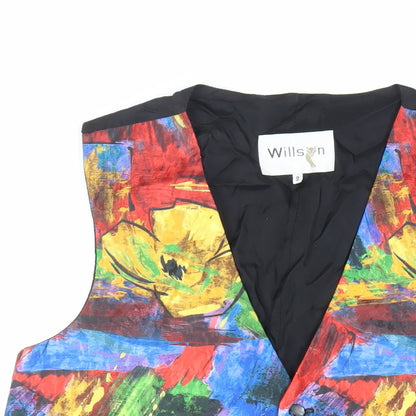 Willson Mens Multicoloured Geometric Jacket Waistcoat Size S Button