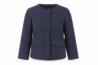Marks & Spencer Womens Blue Polka Dot Jacket Blazer Size 10 Snap