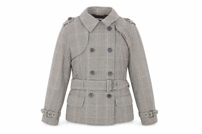 Marks & Spencer Womens Brown Plaid Jacket Size 8 Button - Belted
