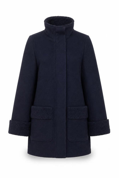Marks & Spencer Womens Blue Overcoat Coat Size 6 Zip