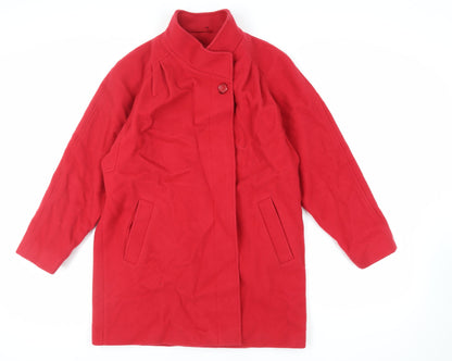 Womens UK Size 10 St Michael Red Overcoat