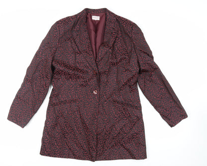 Sparklers Womens Purple Paisley Jacket Blazer Size 14 Button - Longline