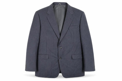 Pierre Marcel Mens Blue Striped Wool Jacket Suit Jacket Size 46 Regular