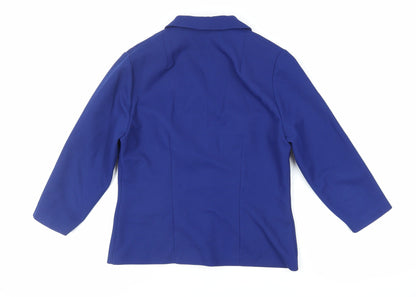 Richard Stump Womens Blue Jacket Blazer Size 14 Button - Vintage