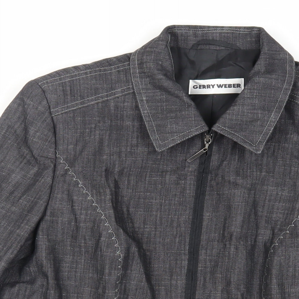 Gerry Weber Womens Grey Jacket Size 10 Zip