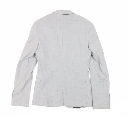 ASOS Mens Grey Polyester Jacket Suit Jacket Size 34 Regular