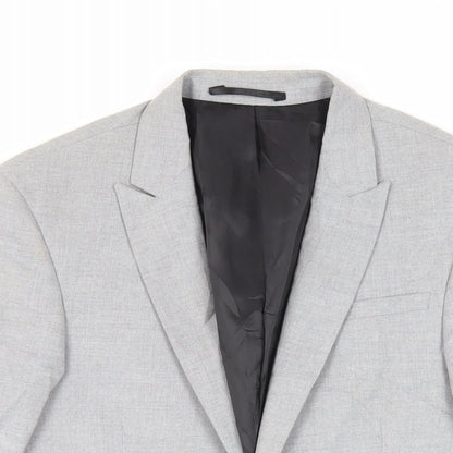 ASOS Mens Grey Polyester Jacket Suit Jacket Size 34 Regular