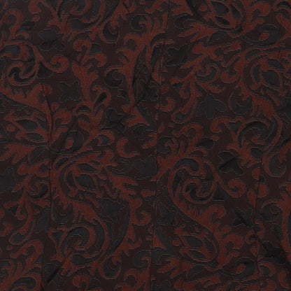Message Womens Brown Paisley Jacket Blazer Size 14 Button
