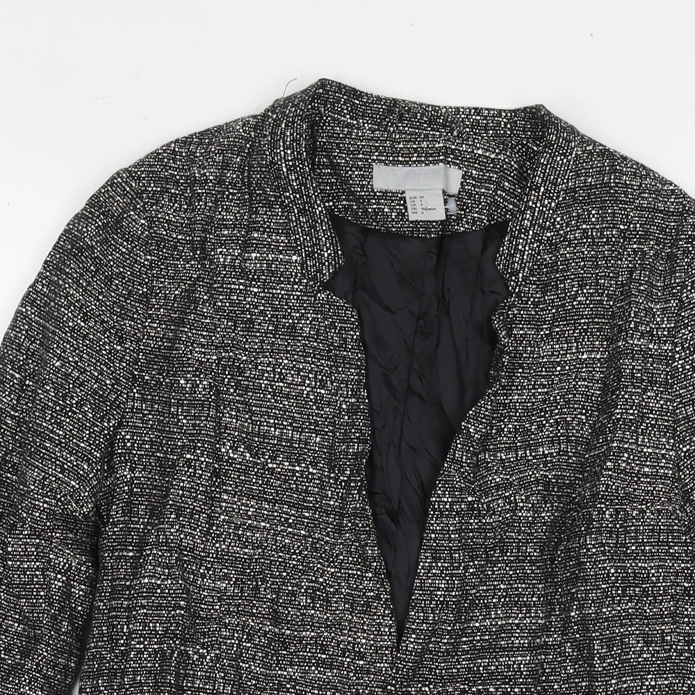 Womens UK Size 6 H&M Black Kimono Coat
