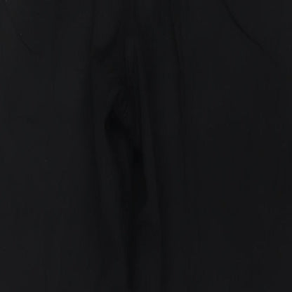 Marks and Spencer Mens Black Polyester Trousers Size 36 in L31 in Regular Zip