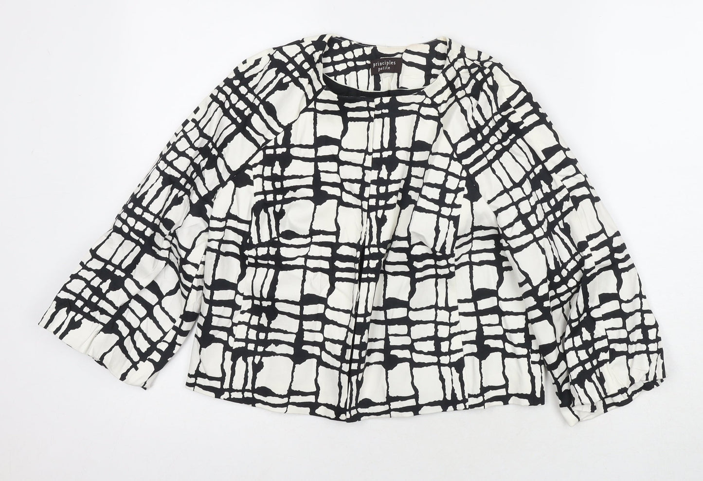 Principles Womens White Jacket Blazer Size 10 Hook & Eye