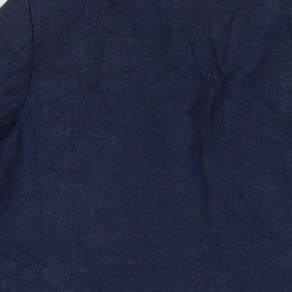 Robert Bunney Mens Blue Polyester Jacket Suit Jacket Size 44 Regular