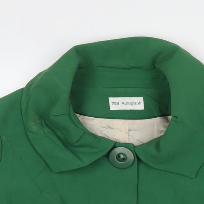 Autograph Womens Green Pea Coat Coat Size 20 Button