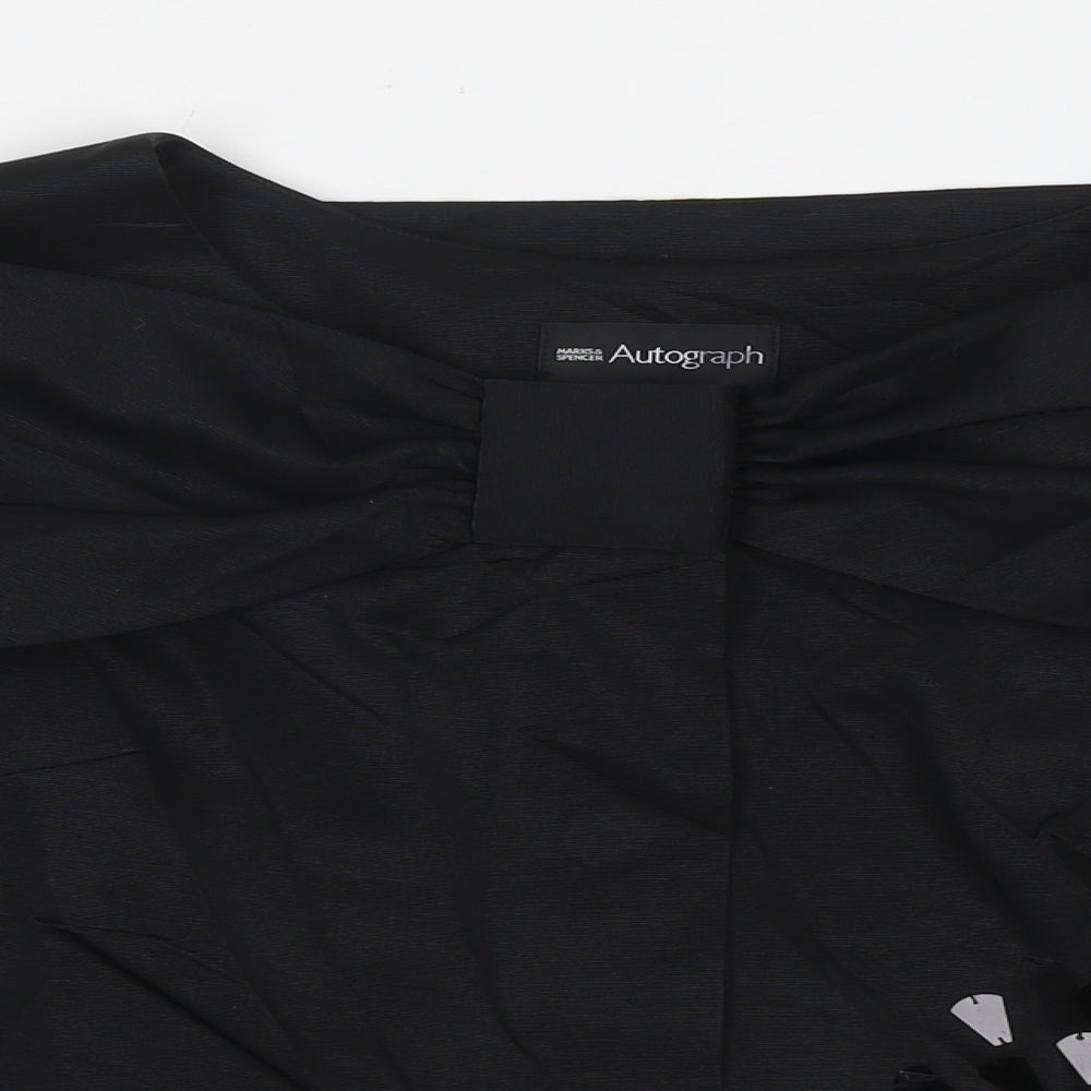 Autograph Womens Black Jacket Blazer Size 12 Snap