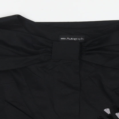 Autograph Womens Black Jacket Blazer Size 12 Snap