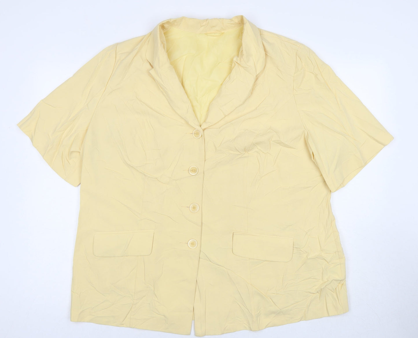 essence Womens Yellow Jacket Blazer Size 22 Button