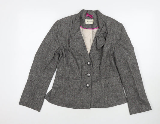 Minuet Womens Grey Jacket Blazer Size 10 Button