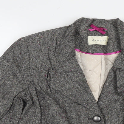 Minuet Womens Grey Jacket Blazer Size 10 Button
