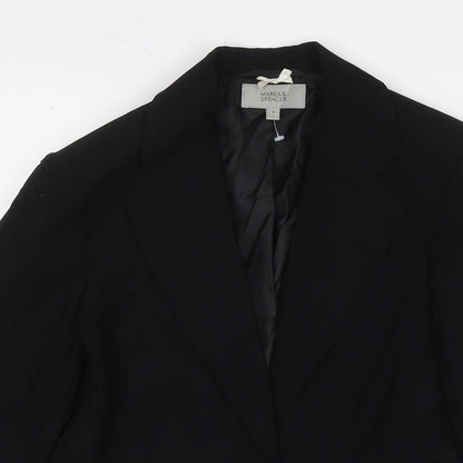 Marks and Spencer Womens Black Jacket Blazer Size 8 Button