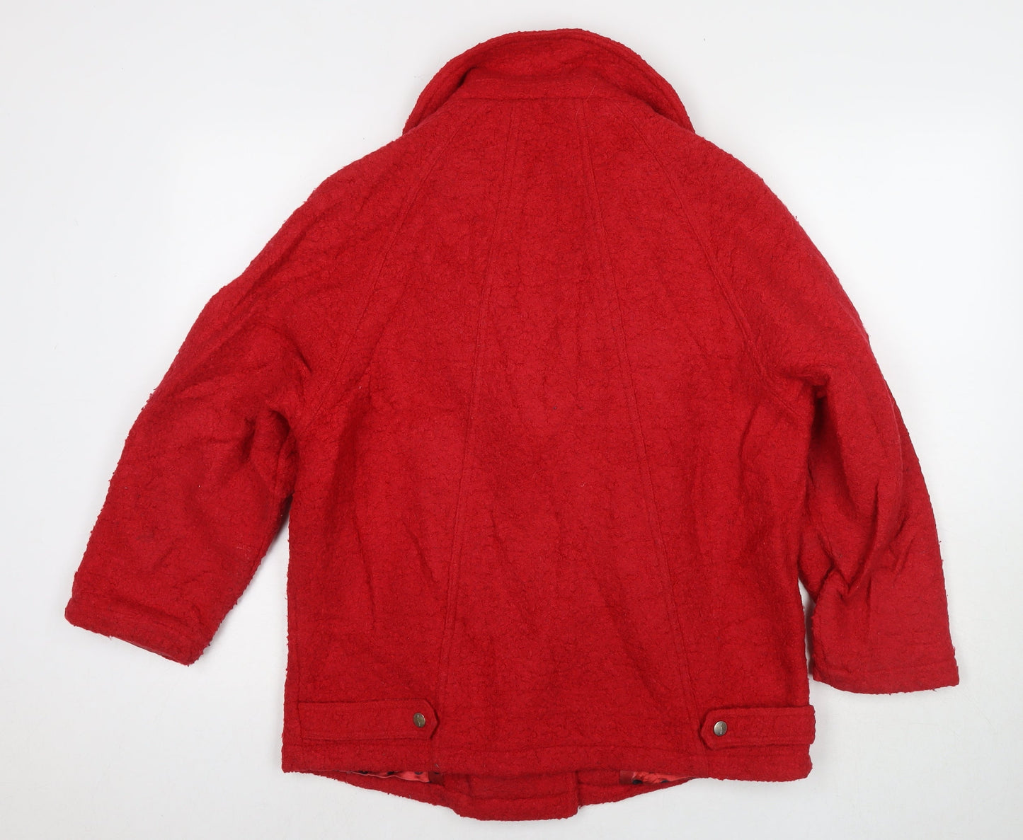 Truth & Lies Womens Red Pea Coat Coat Size 14 Zip