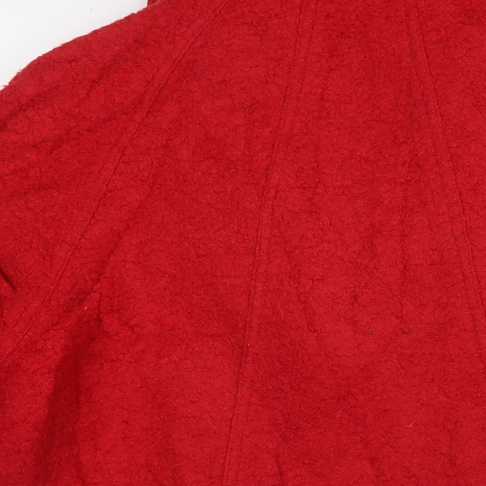 Truth & Lies Womens Red Pea Coat Coat Size 14 Zip