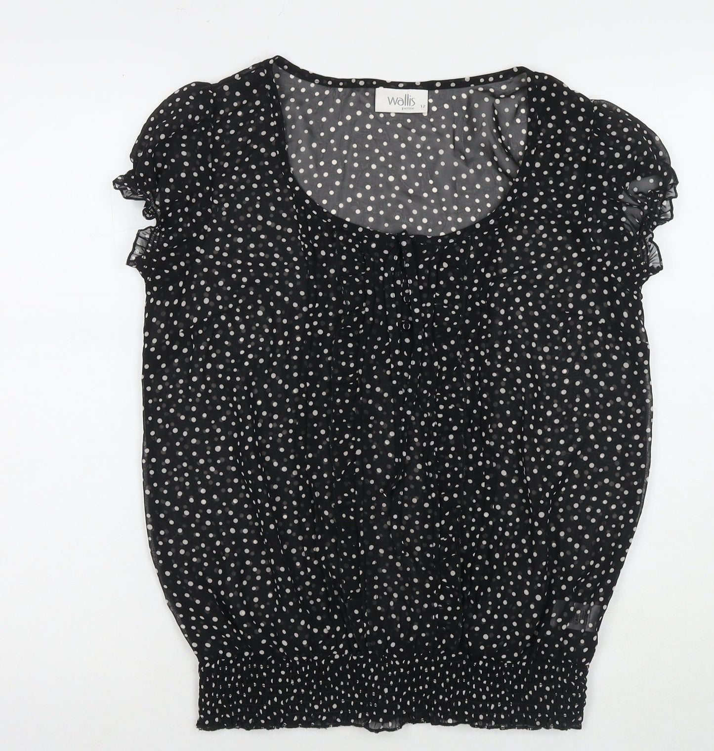 Womens UK Size 12 Wallis Black Basic Blouse
