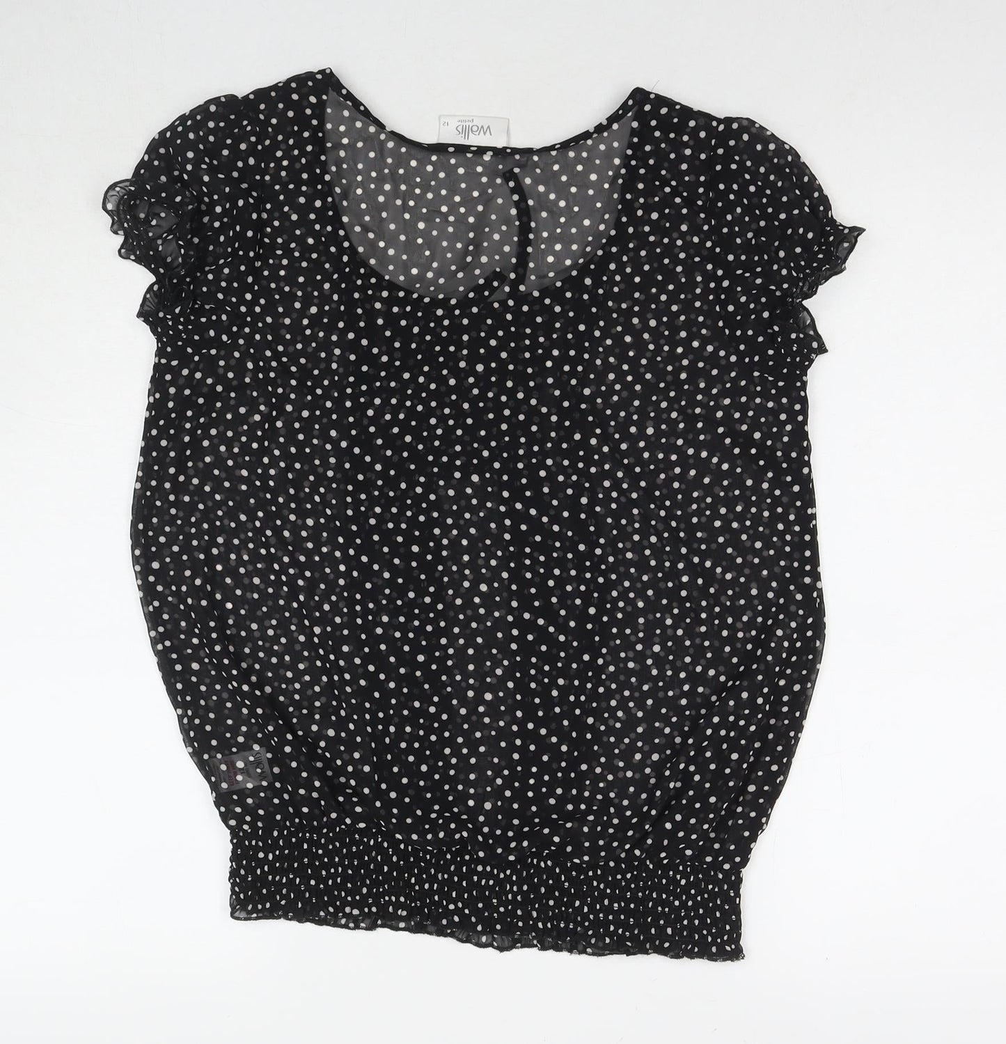 Womens UK Size 12 Wallis Black Basic Blouse