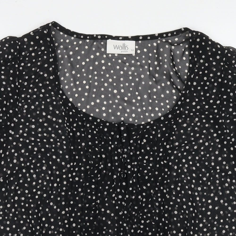 Womens UK Size 12 Wallis Black Basic Blouse