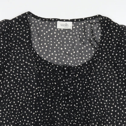 Womens UK Size 12 Wallis Black Basic Blouse