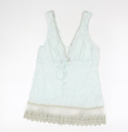 Autograph Womens Blue Cotton Basic Tank Size 10 V-Neck