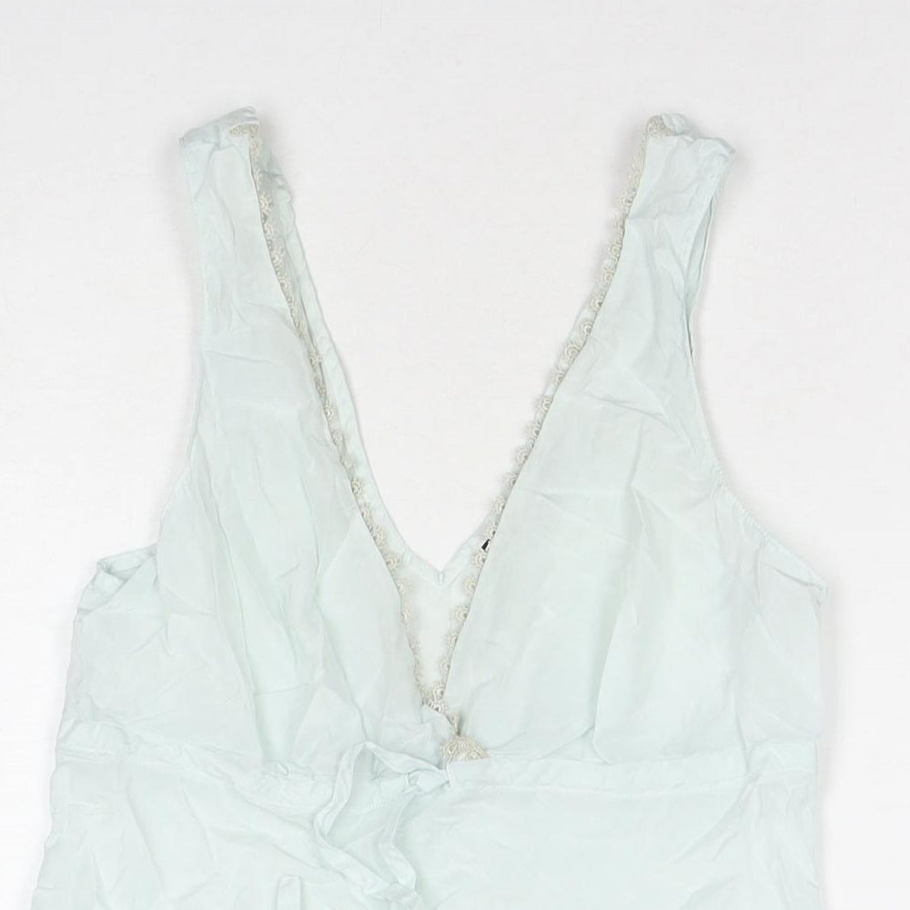 Autograph Womens Blue Cotton Basic Tank Size 10 V-Neck