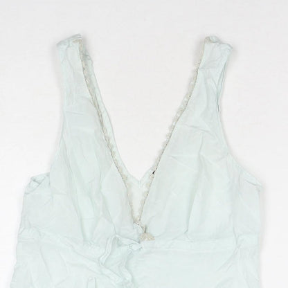 Autograph Womens Blue Cotton Basic Tank Size 10 V-Neck