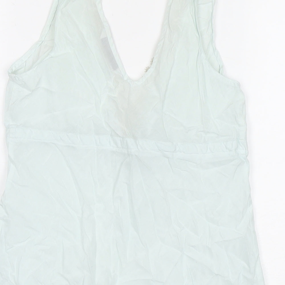 Autograph Womens Blue Cotton Basic Tank Size 10 V-Neck