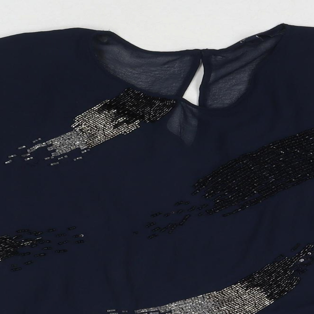 Womens UK Size 10 New Look Blue Basic Blouse