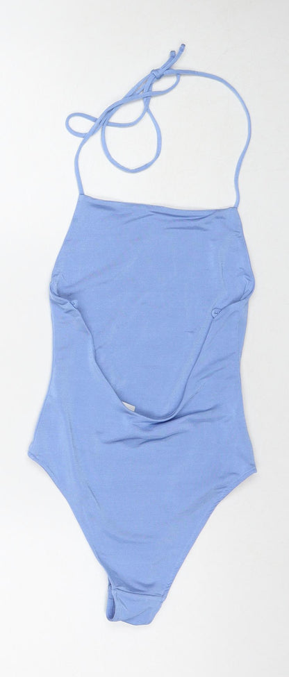 H&M Womens Blue Polyester Bodysuit One-Piece Size XS Snap