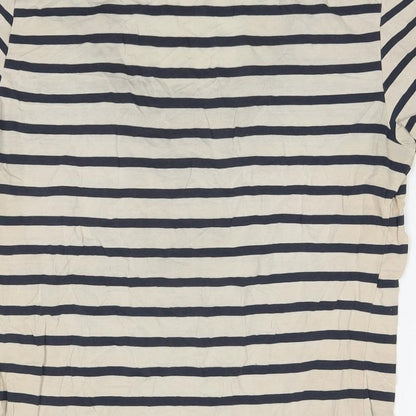 Mama:licious Womens Beige Striped Cotton Basic T-Shirt Size XL V-Neck