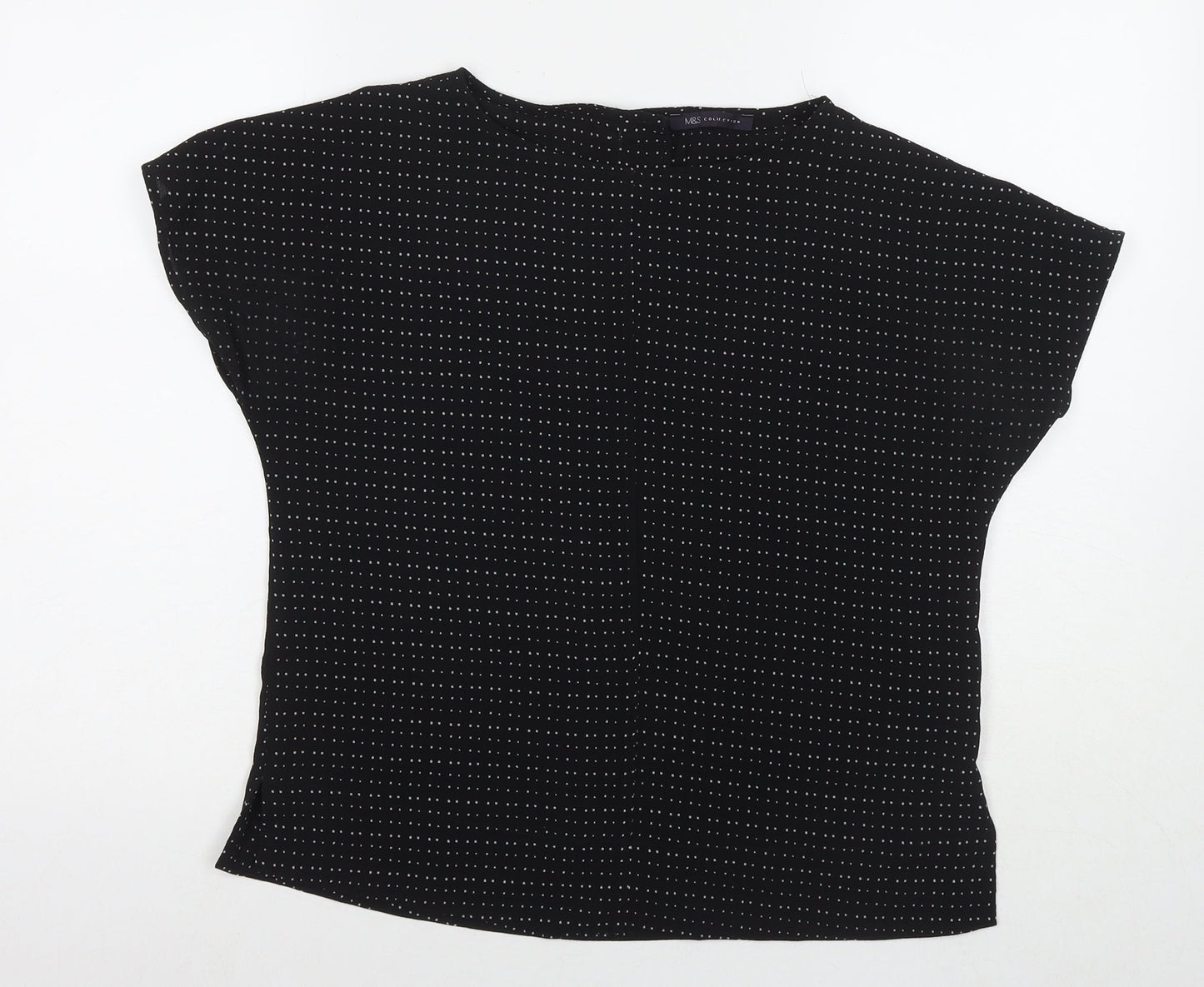 Womens UK Size 10 Marks and Spencer Black Basic Button-Up