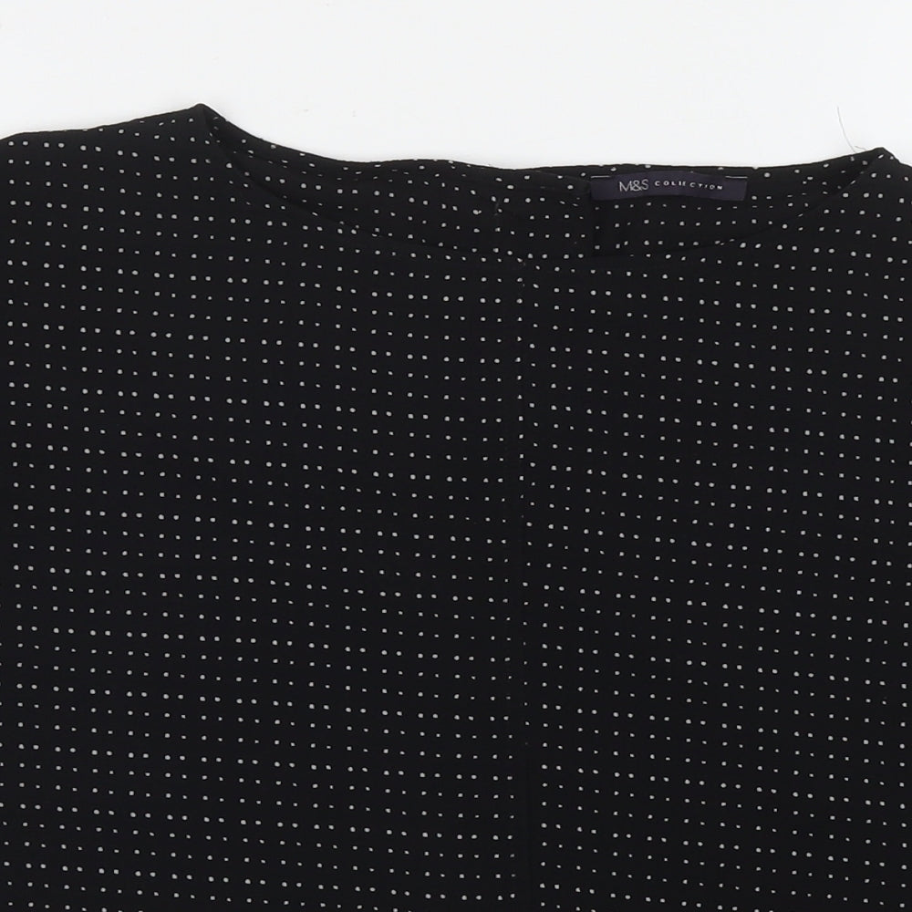 Womens UK Size 10 Marks and Spencer Black Basic Button-Up