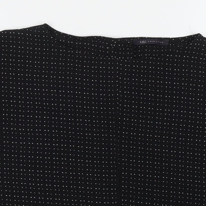 Womens UK Size 10 Marks and Spencer Black Basic Button-Up