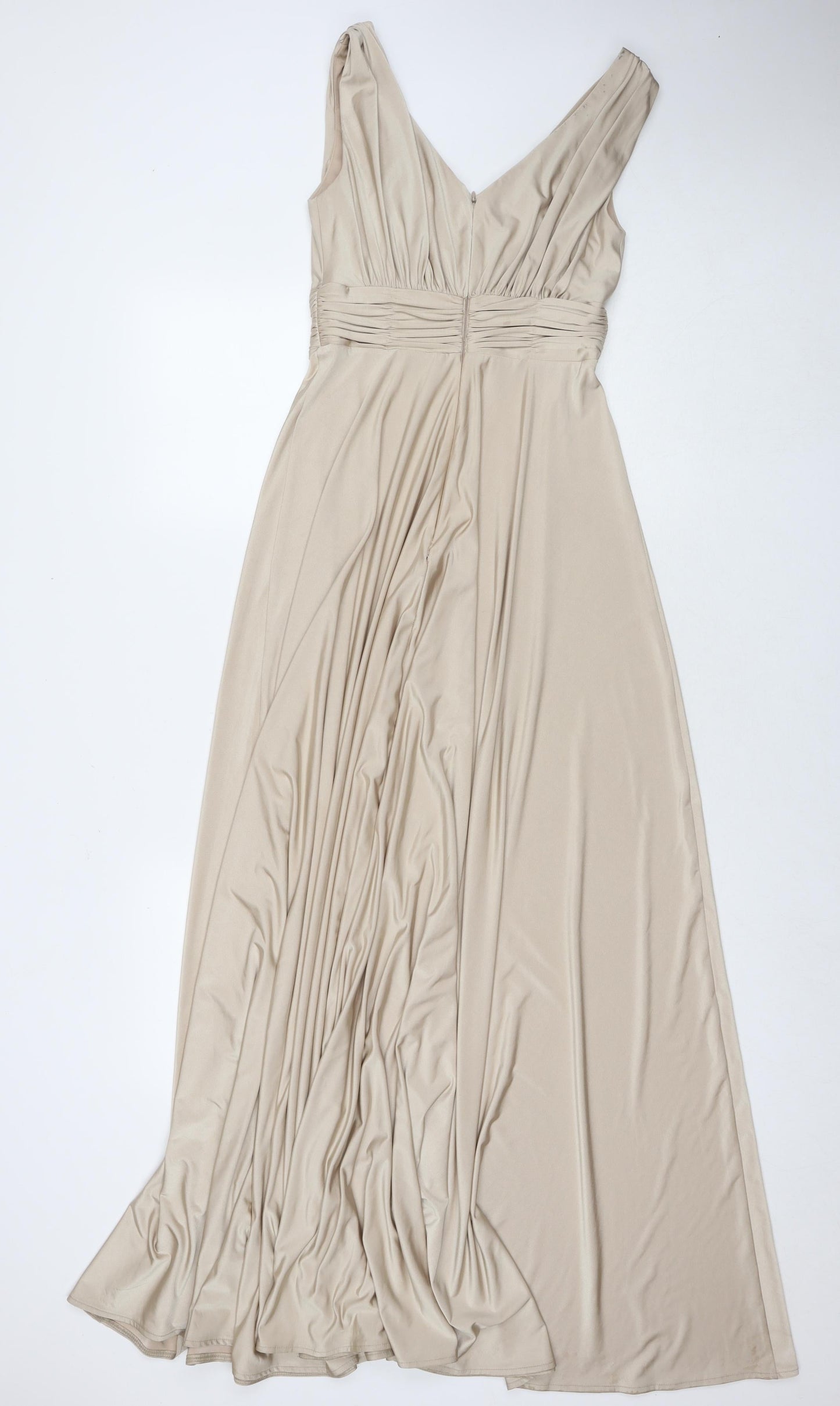 BiBA Womens Beige Polyester Maxi Size 8 V-Neck Zip