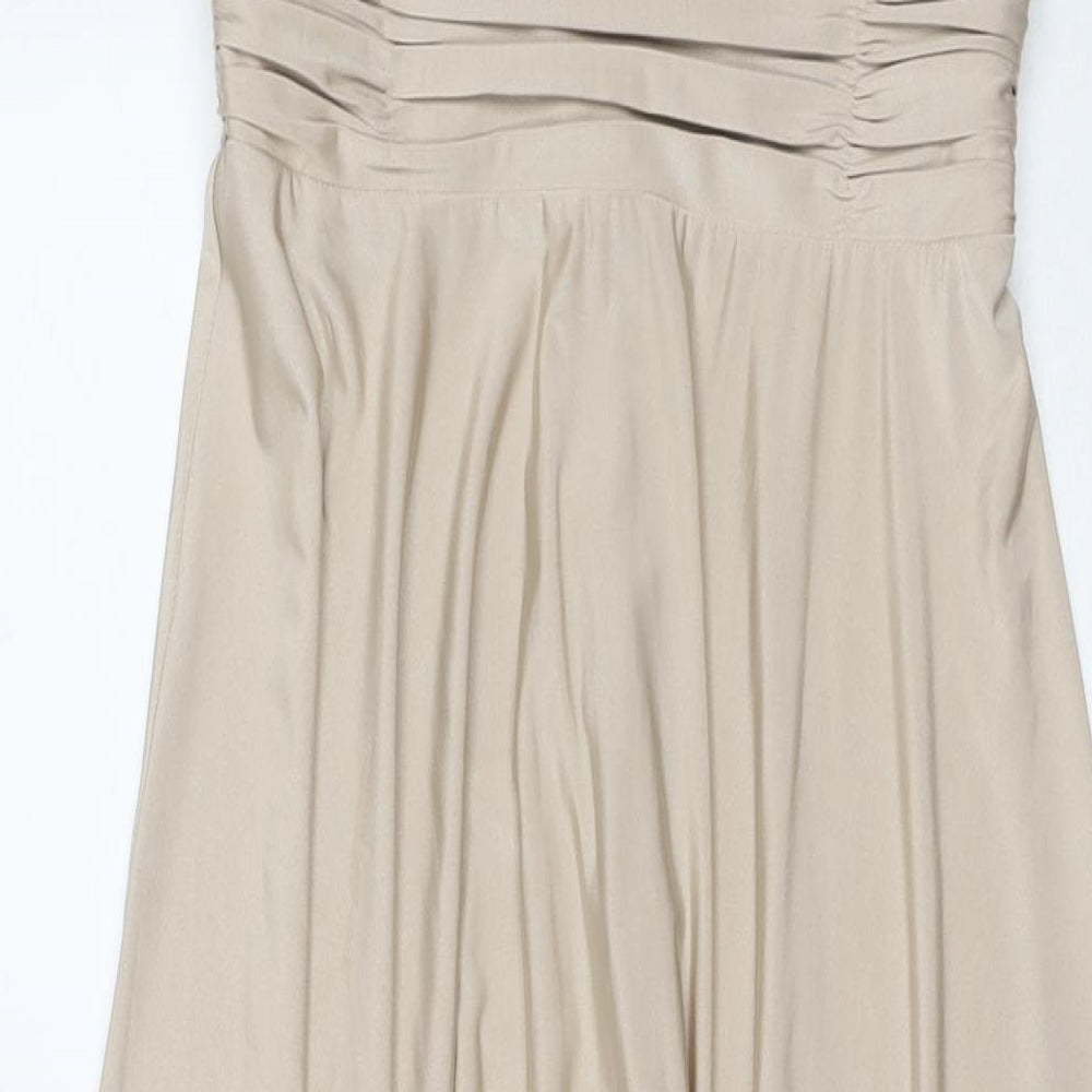 BiBA Womens Beige Polyester Maxi Size 8 V-Neck Zip