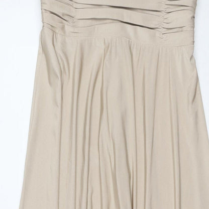 BiBA Womens Beige Polyester Maxi Size 8 V-Neck Zip