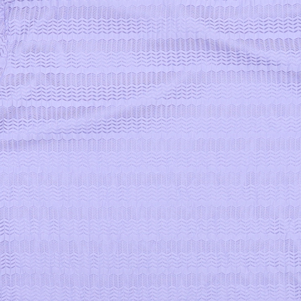 EWM Womens Purple Nylon Basic T-Shirt Size 18 Round Neck